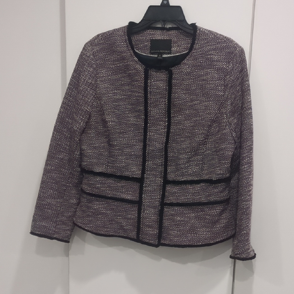 Banana Republic Women's Plum Tweed Blazer